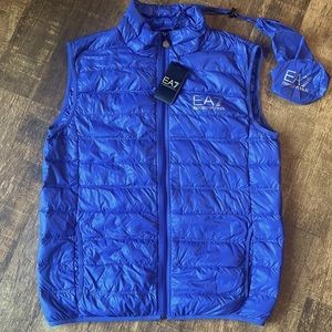 NWT Emporio Armani Down Vest Logo Mens Large L $400